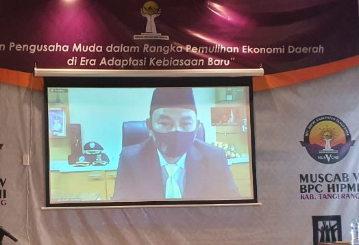 Wakil Bupati Tangerang Buka Muscab V HIPMI Secara Virtual