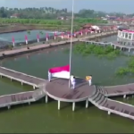 Keren, Ada Pengibaran Bendera Merah Putih di Ketapang Urban Aquaculture Mauk