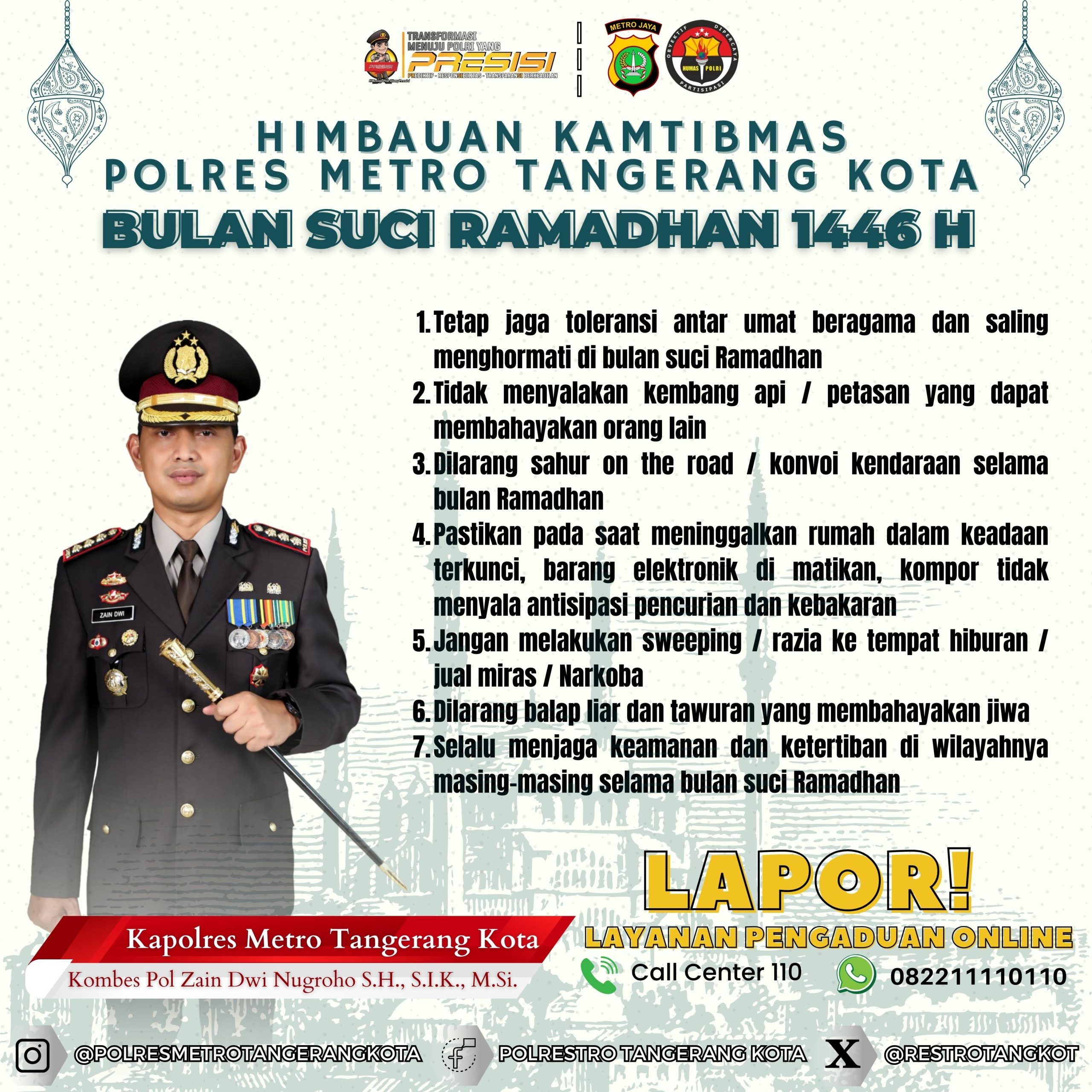 Simak Imbauan Pemkot Tangerang dan Polres Metro Tangerang Kota Selama Ramadhan 2025