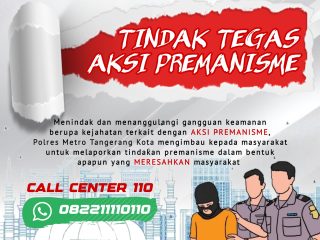 Polisi All Out Berantas Premanisme di Kota Tangerang, Warga Diminta Berani Lapor