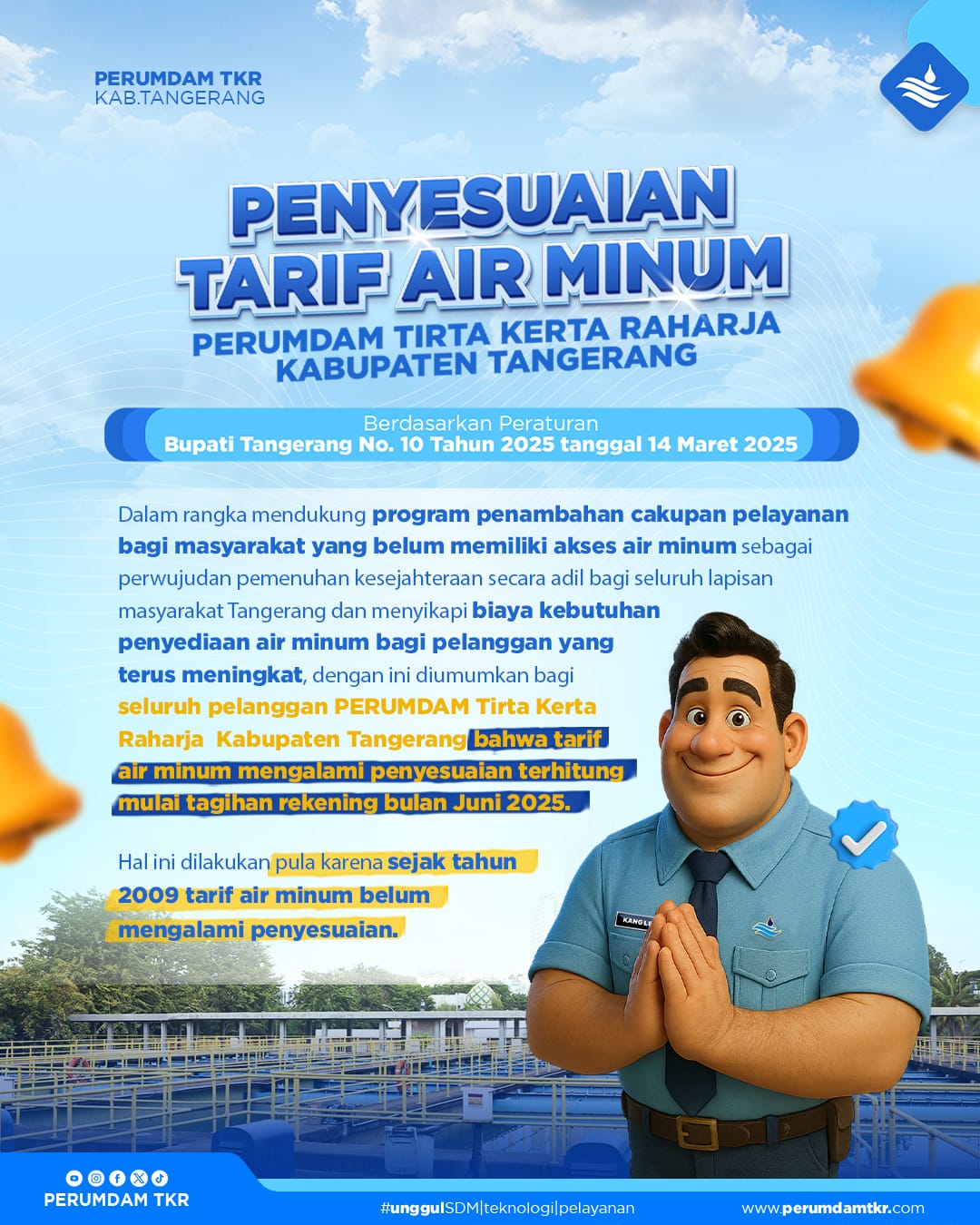 Setelah 16 Tahun, Tarif Air PERUMDAM TKR Akhirnya Disesuaikan, Berlaku Mulai Mei 2025