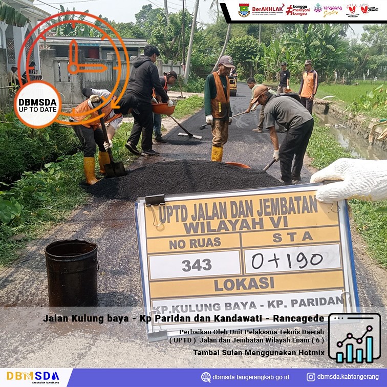 Ruas Jalan di Kecamatan Gunung Kaler Diperbaiki DBMSDA Kab. Tangerang