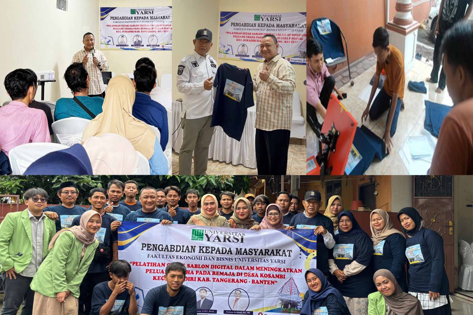 Tumbukan Kreativitas dan Peluang Usaha, Universitas YARSI Gelar Pelatihan Sablon Digital untuk Remaja di Desa Kosambi