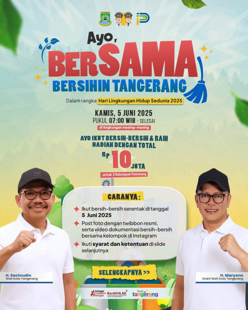 Rayakan Hari Lingkungan Hidup, Wali Kota Tangerang Gaungkan Aksi Bersih-Bersih Serentak