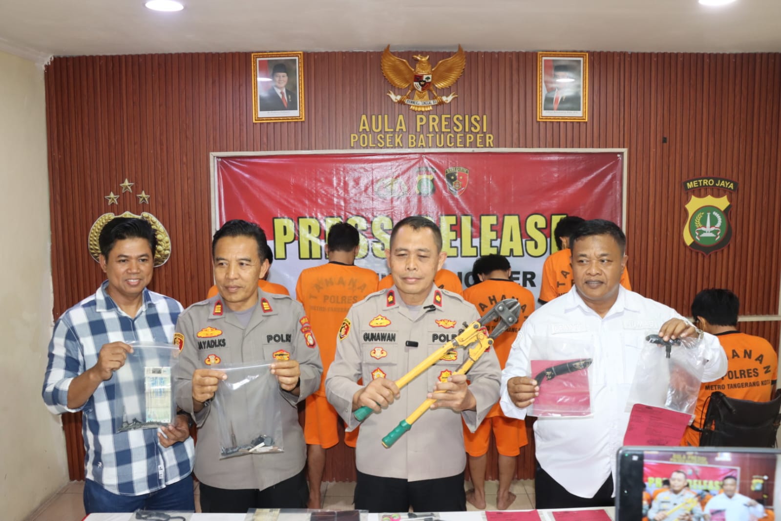 Polsek Batuceper Bekuk 4 Pelaku Curanmor, Dua Motor dan Satu Mobil Jadi Barang Bukti
