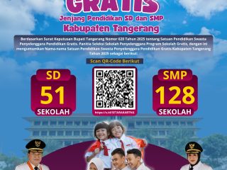 Sekolah Gratis 2025 Diluncurkan, 179 Sekolah Swasta di Kabupaten Tangerang Jadi Mitra
