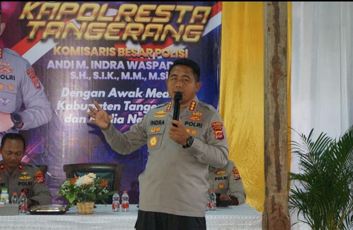 Kapolresta Ngopi Bareng Wartawan, Paparkan Program Tangerang Sigap dan Gerakan Wangsakara